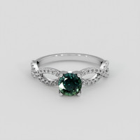 1.28 Ct. Green Sapphire Ring, 14K White Gold 1