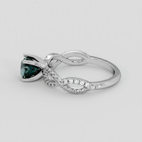 1.28 Ct. Green Sapphire Ring, 14K White Gold 4
