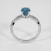 2.06 Ct. Greenish Blue Sapphire Ring, 14K White Gold 3