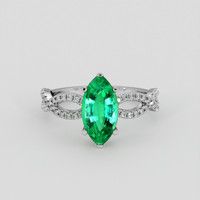 1.52 Ct. Emerald Ring, 18K White Gold 1