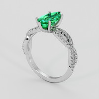 1.52 Ct. Emerald Ring, 18K White Gold 2