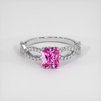 1.32 Ct. Pink Sapphire Ring, 18K White Gold 1