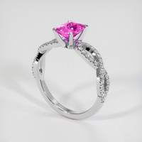 1.32 Ct. Pink Sapphire Ring, 18K White Gold 2