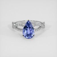 2.90 Ct. Blue Sapphire Ring, 18K White Gold 1