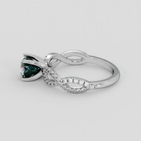 1.28 Ct. Green Sapphire Ring, 18K White Gold 4