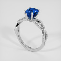2.24 Ct. Blue Sapphire Ring, 18K White Gold 2