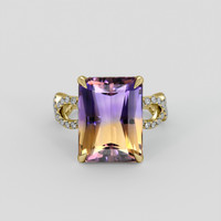 10.17 Ct. Bi Color Ametrine Ring, 10K Yellow Gold 1