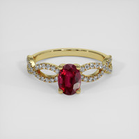 1.17 Ct. Ruby Ring, 14K Yellow Gold 1