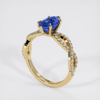 2.07 Ct. Blue Sapphire Ring, 14K Yellow Gold 2