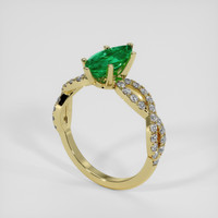 1.08 Ct. Emerald Ring, 18K Yellow Gold 2