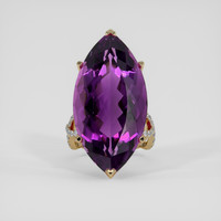 33.70 Ct. Purple Amethyst Ring, 18K Yellow Gold 1