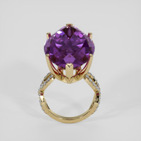 33.70 Ct. Purple Amethyst Ring, 18K Yellow Gold 3