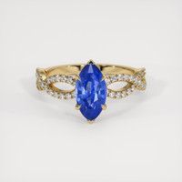 2.07 Ct. Blue Sapphire Ring, 18K Yellow Gold 1