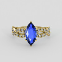 2.07 Ct. Blue Sapphire Ring, 18K Yellow Gold 1