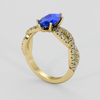 2.07 Ct. Blue Sapphire Ring, 18K Yellow Gold 2