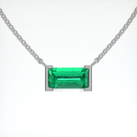 0.68 Ct. Emerald Necklace, 18K White Gold 1