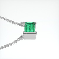 0.68 Ct. Emerald Necklace, 18K White Gold 3