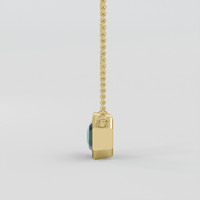 1.60 Ct. Bluish Green Sapphire Necklace, 10K Yellow Gold 3
