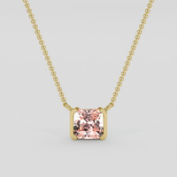 1.22 Ct. Peach Sapphire Necklace, 18K Yellow Gold 1