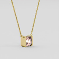 1.22 Ct. Peach Sapphire Necklace, 18K Yellow Gold 2