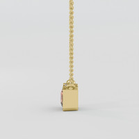 1.22 Ct. Peach Sapphire Necklace, 18K Yellow Gold 3