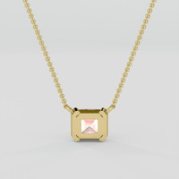 1.22 Ct. Peach Sapphire Necklace, 18K Yellow Gold 4