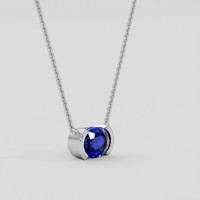 0.90 Ct. Blue Sapphire Necklace, Platinum 950 2