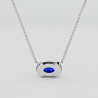 0.90 Ct. Blue Sapphire Necklace, Platinum 950 4