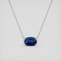 2.80 Ct. Blue Sapphire Necklace, 14K White Gold 1