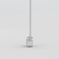 0.90 Ct. Blue Sapphire Necklace, 18K White Gold 3