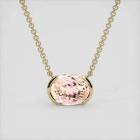 7.99 Ct. Peach Kunzite Necklace, 10K Yellow Gold 1