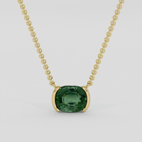 2.64 Ct. Green Tourmaline Necklace, 10K Yellow Gold 1