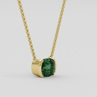 2.64 Ct. Green Tourmaline Necklace, 10K Yellow Gold 2