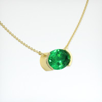 1.92 Ct. Emerald Necklace, 18K Yellow Gold 2