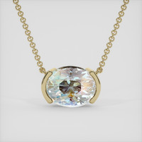 10.38 Ct. Rainbow Moonstone Necklace, 18K Yellow Gold 1