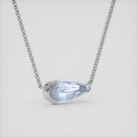 2.44 Ct. Blue Sapphire Necklace, 14K White Gold 2