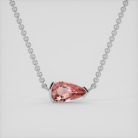1.01 Ct. Padparadscha Sapphire Necklace, 18K White Gold 1
