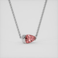 1.01 Ct. Padparadscha Sapphire Necklace, 18K White Gold 2