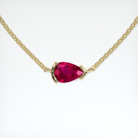 0.46 Ct. Ruby Necklace, 18K Yellow Gold 1