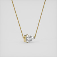 1.21 Ct. Peach Sapphire Necklace, 18K Yellow Gold 2