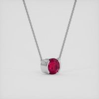 1.06 Ct. Pinkish Red Ruby Necklace, 14K White Gold 2