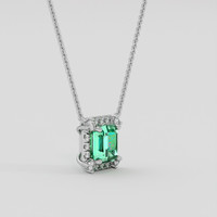 0.85 Ct. Emerald Necklace, Platinum 950 2