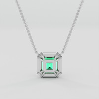 0.85 Ct. Emerald Necklace, Platinum 950 4