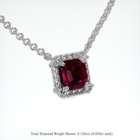 2.03 Ct. Ruby Necklace, Platinum 950 2