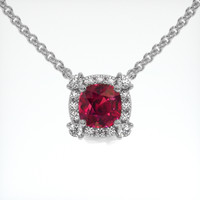 2.06 Ct. Pinkish Red Ruby Necklace, Platinum 950 1