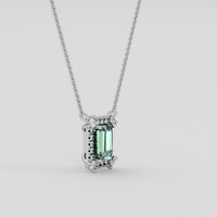 0.73 Ct. Green Beryl Necklace, Silver 2