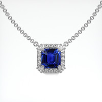 4.20 Ct. Blue Sapphire Necklace, 14K White Gold 1