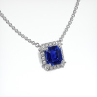 4.20 Ct. Blue Sapphire Necklace, 14K White Gold 2