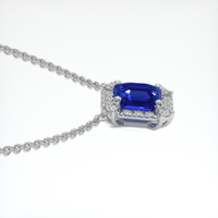 4.20 Ct. Blue Sapphire Necklace, 14K White Gold 3