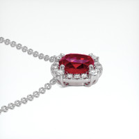 1.88 Ct. Pinkish Red Ruby Necklace, 14K White Gold 3
